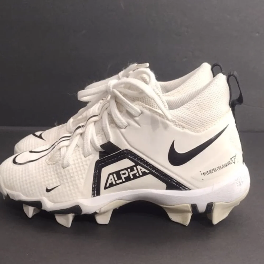 White Athletic Shoes with Black Accents size 13c kids pre owned Exellent cond